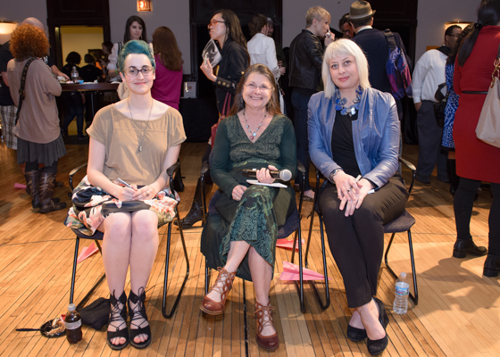 Ella DiGregorio, Caryn Klein, and Tonya Gross serving as the EXPLORE: <i>Marie Antoinette</i> panel