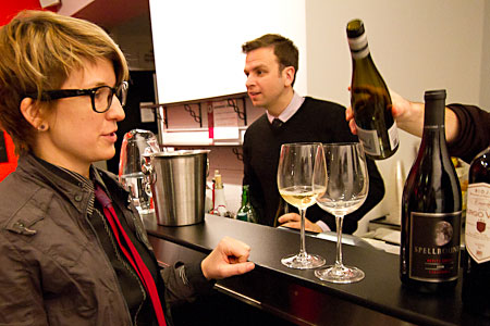 A guest at the Second Story Wine Series