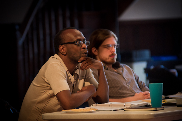 Ensemble member and director K. Todd Freeman with assistant director Nathan Green