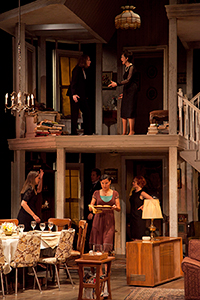 Ensemble member Sally Murphy with Deanna Dunagan (top) ensemble member Amy Morton with Kimberly Guerrero and ensemble member Mariann Mayberry (bottom)