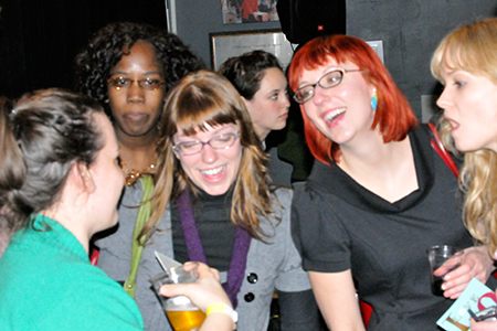 Event guests enjoy the atmosphere.