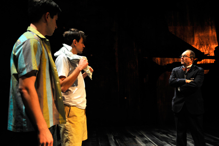 Jake Cohen, Damir Konjicija with ensemble member Alan Wilder