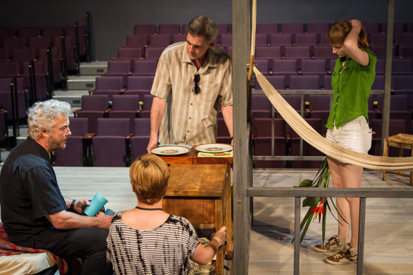 Ensemble member William Petersen, stage manager Laura D. Glenn, director and ensemble member Randall Arney and Rae Gray