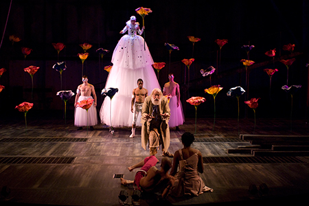 Eric James Casady, Emma Rosenthal, ensemble member Jon Michael Hill, Stephen Louis Grush, ensemble members Frank Galati and Alana Arenas with Miles Fletcher 