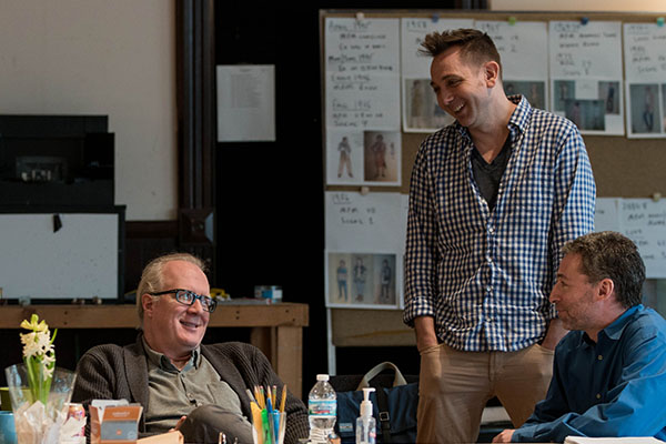 Ensemble member and writer Tracy Letts, artistic producer Jon Berry and dramaturg Edward Sobel