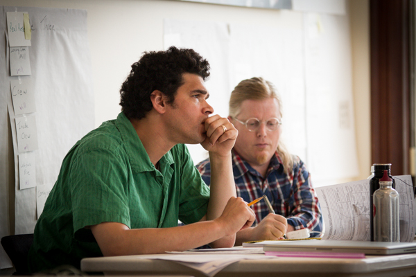 Playwright Aaron Carter and dramaturg Erik Ramsey
