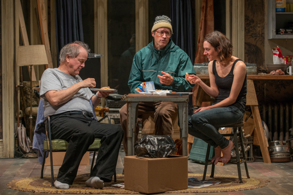 Ensemble members Francis Guinan and Tim Hopper with Helen Sadler