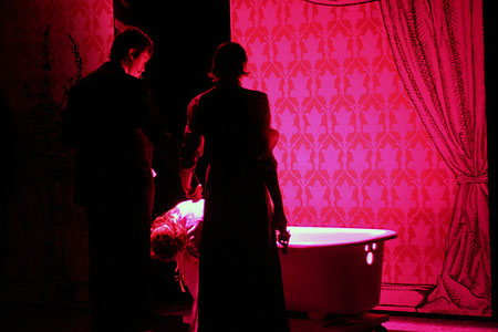 Blood in the water, Scott Cupper as Doctor Crippen and Delia Baseman as Ethel Le Neve