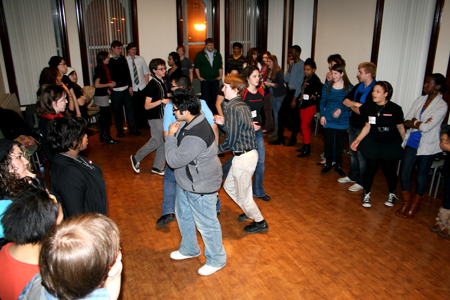 Young Adult Council members lead a theatre exercise to explore the themes and ideas in the play. 