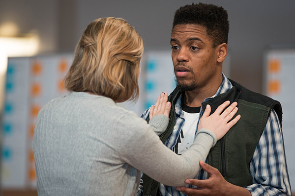 Jessie Fisher and ensemble member Jon Michael Hill
