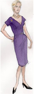 Costume Rendering of Martha by Costume Designer Nan Cibula-Jenkins