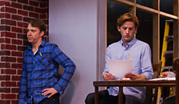 Tim Frank, Ryan Lanning and ensemble member Alana Arenas