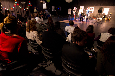 A full house in the Garage Space at EXPLORE