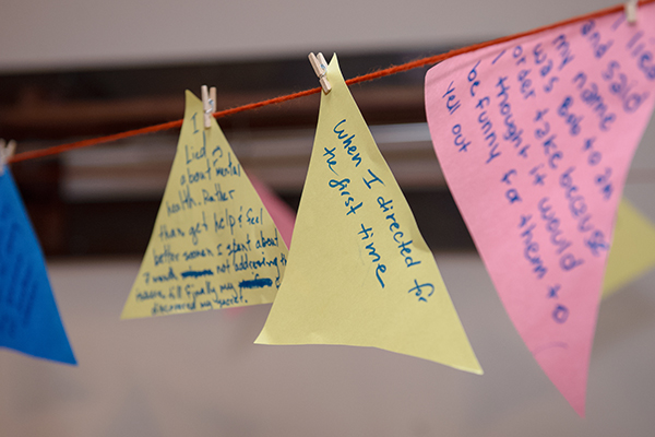 Guests participate in an interactive activity from Steppenwolf for Young Adult’s Project Compass.