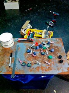 Robot guts during tech.