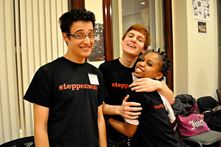 Evan Silver, Benj Sullivan-Knoff and Noelle Daniels goofing around at The Scene event