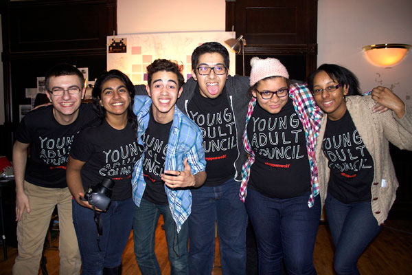 Energy is high as Young Adult Council members pose for a quick photo.