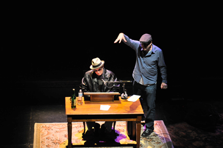 Joe Frank with ensemble member and founder Terry Kinney in rehearsal