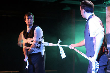 All tied up, Scott Cupper and Stuart Ritter as Doctor Crippen