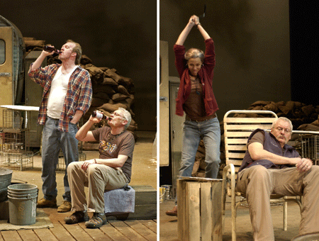 Ensemble member Tracy Letts and John Judd; ensemble member Amy Morton and John Judd