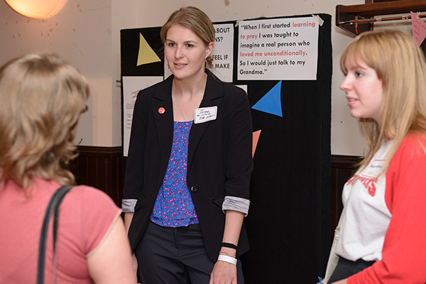 Guests participate in an interactive activity from Steppenwolf for Young Adult’s Project Compass.