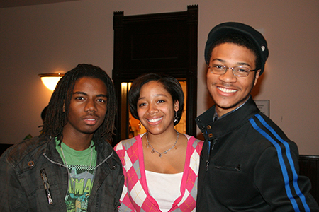 Students from the Kenwood Academy slam poetry team return to Steppenwolf after performing in the Louder than a Bomb semi-finals.