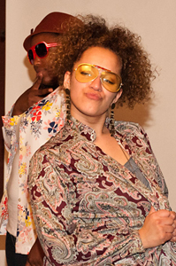 Slam Poet Shannon Mateskey goofing around in the photo booth