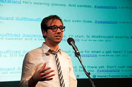 Shane Kenyon as @offthecufflink'd - part of our live twitter story that played out online before the EXPLORE event and came to a live conclusion at the event.