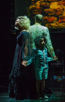 Ensemble members Alana Arenas and Tim Hopper with Matthew Abraham