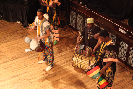 Muntu Dance Theatre played many different African drums.