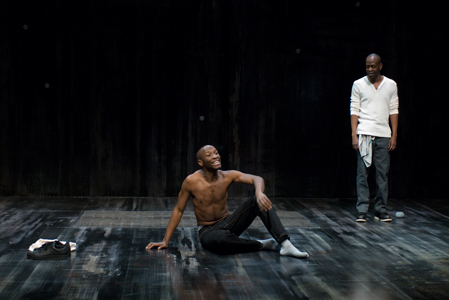 Phillip James Brannon and ensemble member K. Todd Freeman in <em>The Brothers Size</em>
