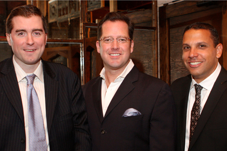 Honorary Co-Chair Michael Patrick Thornton, Steppenwolf Associate Artistic Director David New and Chicago Public Schools CEO Ron Huberman 