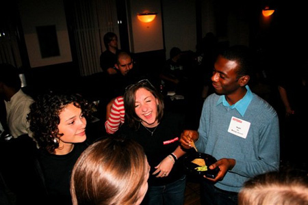 Young Adult Council member Julia Celentano laughs with fellow ‘Night on Mango Street’ guests