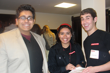 Former Young Adult Council member Owais Ahmed arrives at the Endgame MaTEENée with current Council members Viviani Valadez and Andrew Raia
