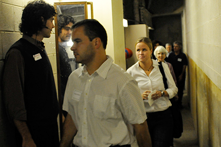 Steppenwolf subscribers and donors on a tour backstage