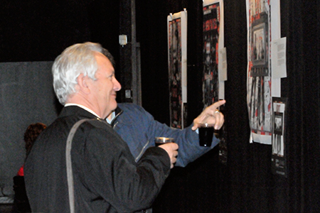 Ric Birch from the Olympics Committee enjoys the art. 