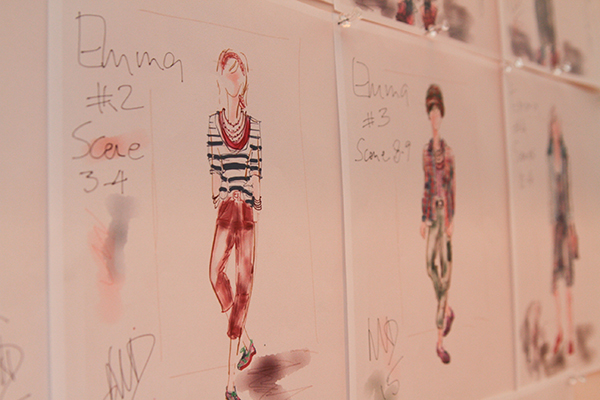 Costume Designer Natasha Dukich's rendering of a design for the character of Emma, played by Brittany Uomoleale