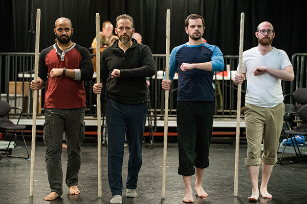 <i>Richard III</i> ensemble in rehearsal.