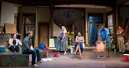 Kirsten Fitzgerald, CLiff Chamberlain, Stephanie Childers, Karen Aldridge, ensemble member James Vincent Meredith and Brendan Marshall-Rashid