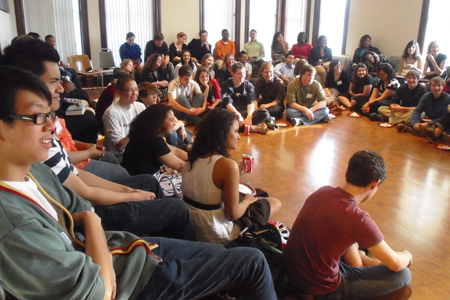 Students congregate for The Tempest MaTEENée