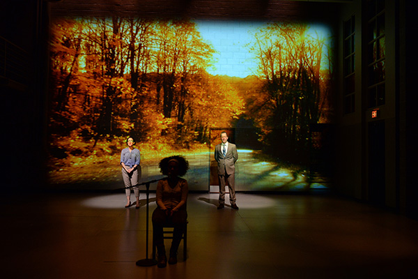 Cruz Gonzalez-Cadel, Ariana Burks and ensemble member Tim Hopper