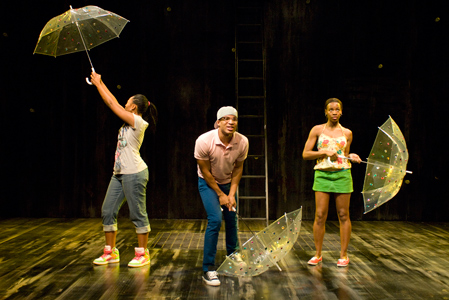 Ensemble member Alana Arenas with Glenn Davis and Tamberla Perry in <em>Marcus; Or the Secret of Sweet</em>
