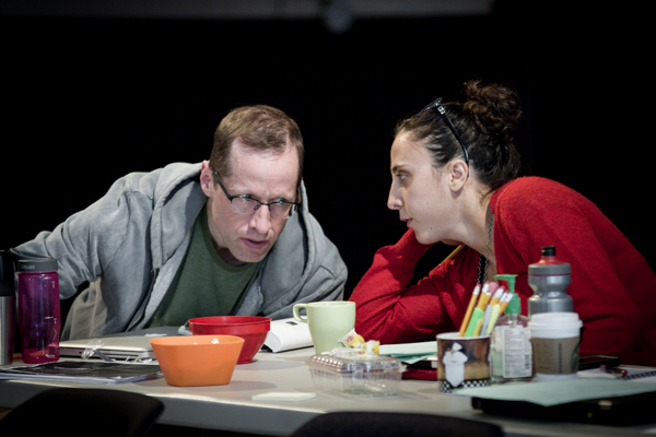 Director and ensemble member Tim Hopper with playwright Edith Freni