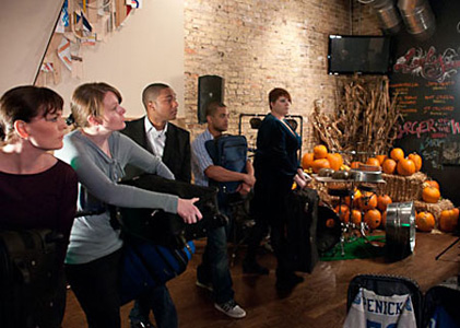 Performers from Mortar Theatre Company perform at EXPLORE