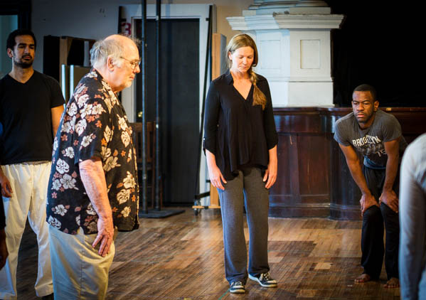 (L to R) Demetrios Troy, ensemble members Robert Breuler and Joan Allen, La Shawn Banks