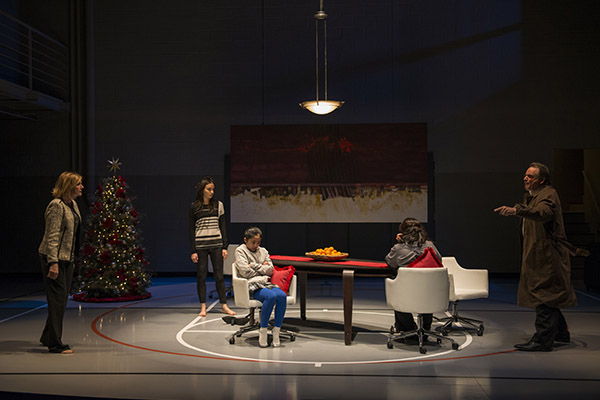 Mary Beth Fisher, Melanie Neilan, Emily Chang, Meighan Gerachis and ensemble member Tom Irwin 