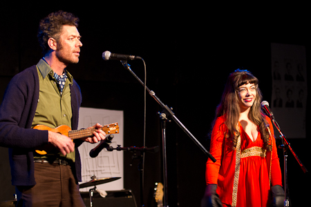 Performers Carolyn Hoerdemann and Kennedy Greenrod of The Saint and the Imp perform at EXPLORE