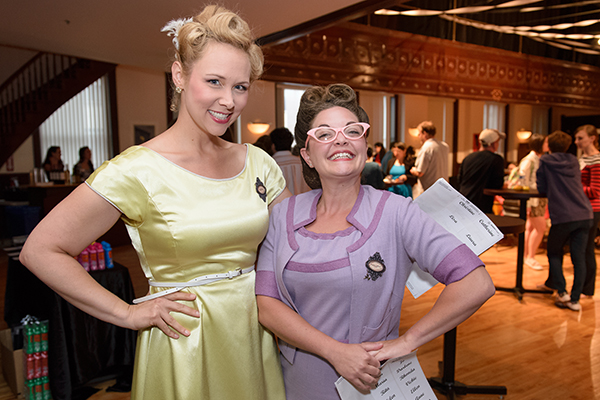 Event emcees Megan Johns and Caitlin Chuckta from The New Colony’s <i>5 Lesbians Eating a Quiche</i>.