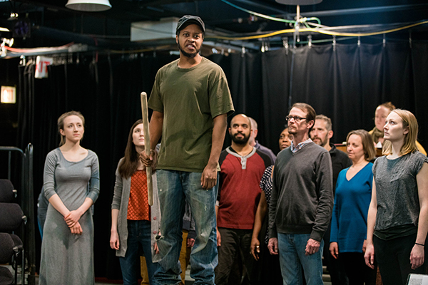 <i>Richard III</i> ensemble in rehearsal.