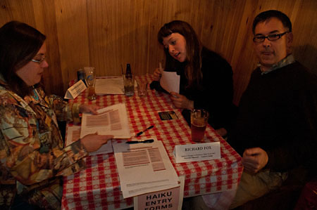 Haiku contest judges Jennifer Karmin and Richard Fox at EXPLORE